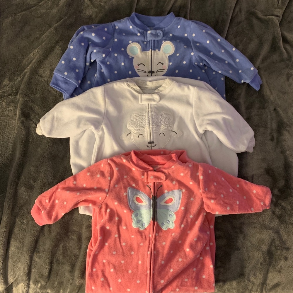 Carters fleece sleep sacks, size Medium